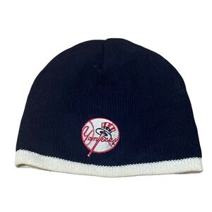 BIG‎ Accessories New York Yankees Navy Blue White Knit Beanie Hat MLB Baseball